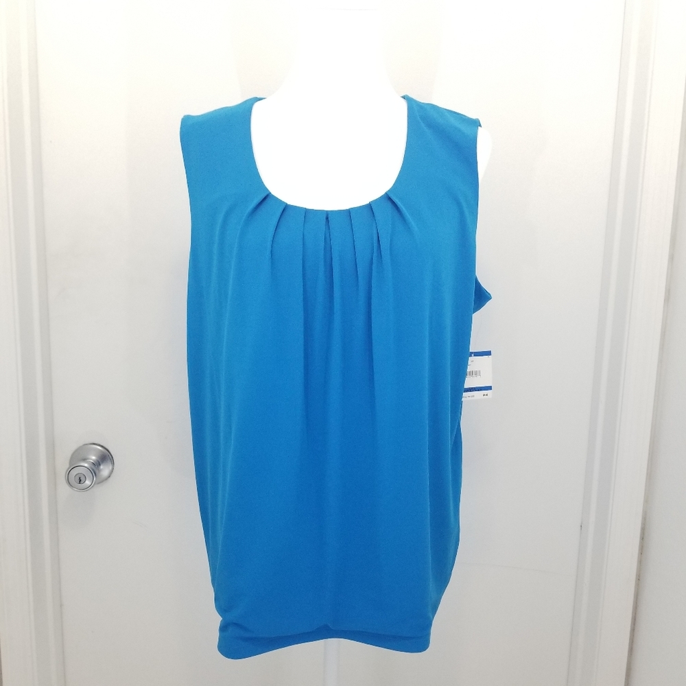 Kasper Blue Sleeveless Blouse
